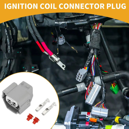 2 x Pin Ignition Coil Connector Plug for Hyundai - Gray Plastic