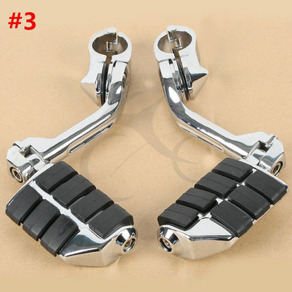 32mm 1-1/4" Long Angled Foot Pegs for Highway Engine Guards Chrome