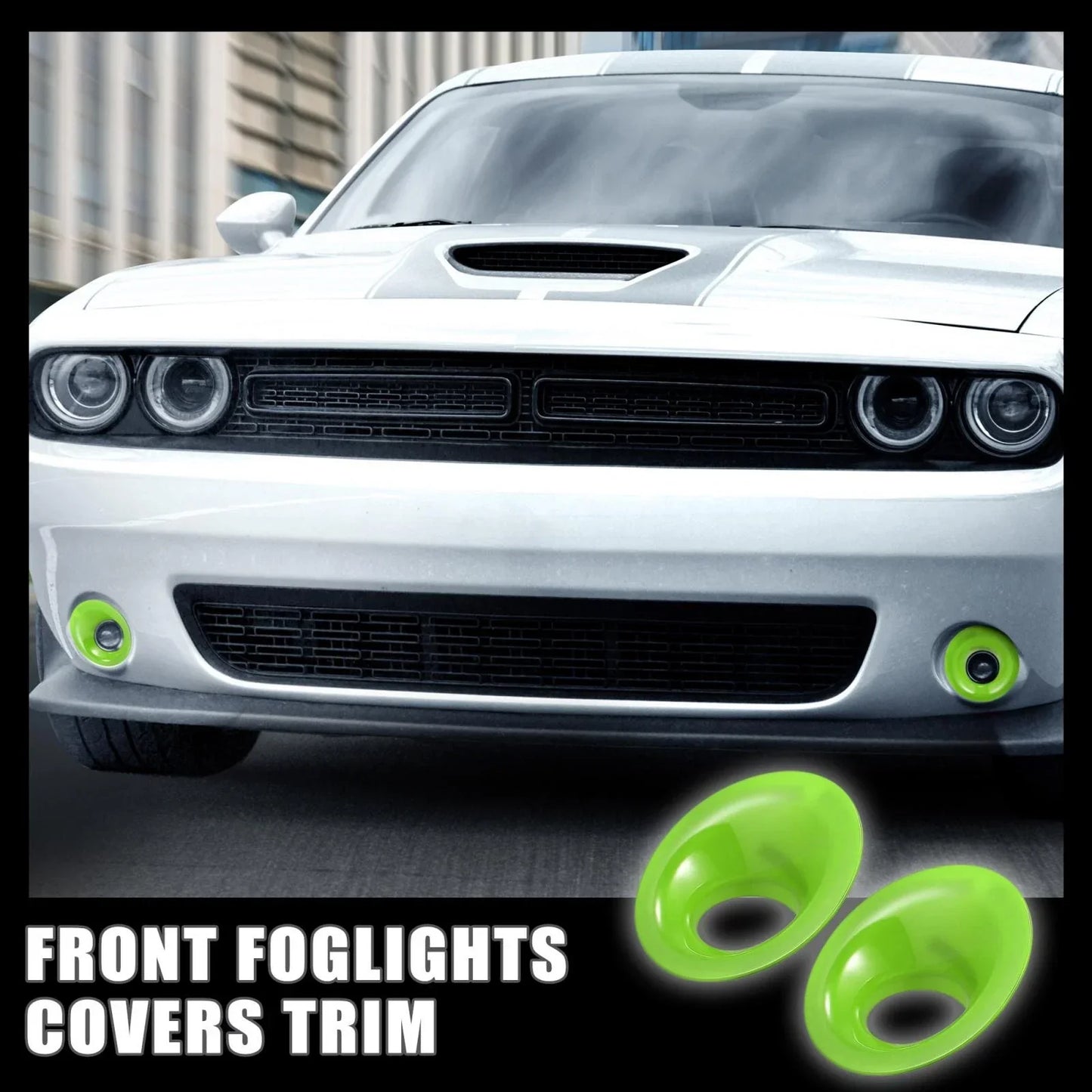 2 x Car ABS Front Fog Light Covers Trim for Dodge Challenger (2015-2020)