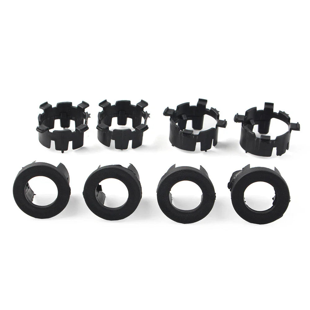 8 Pcs Black ABS Front Bumper Radar Probe Brackets for Jeep Wrangler (2018-2022)