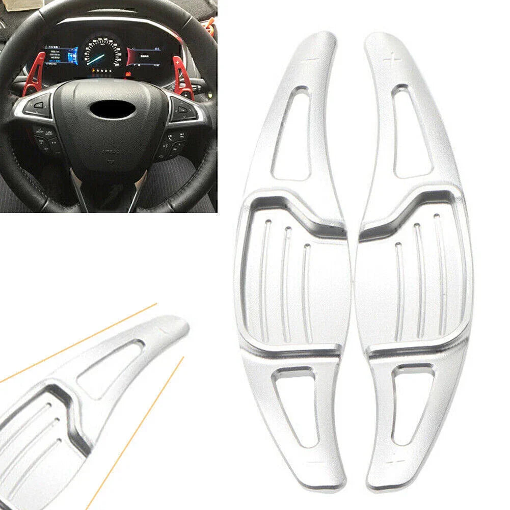 Silver Steering Wheel Shift Paddle Shifter Extension for Ford Mondeo, Taurus, Edge (2013-2023)