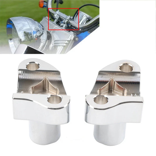 2" Straight Handlebar Risers for Harley Dyna Sportster Softail Chrome