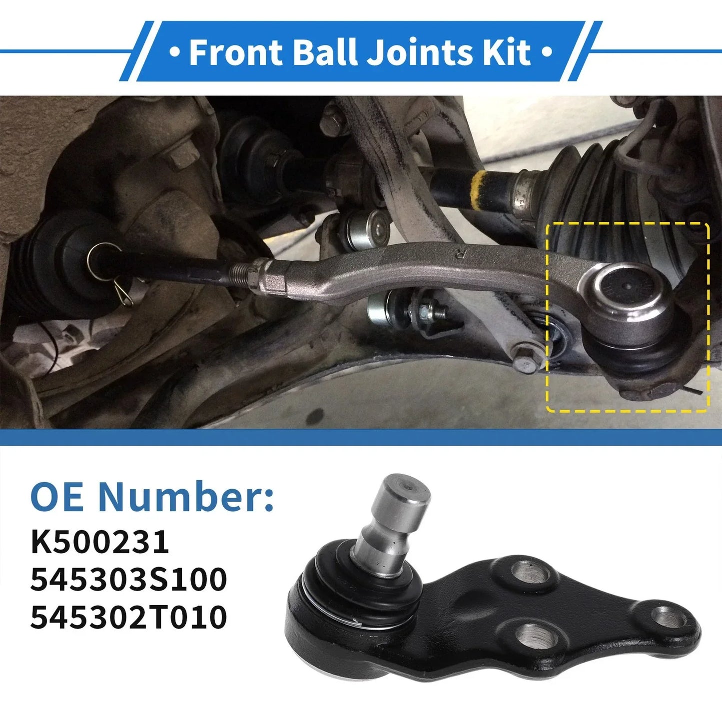 2 x Front Lower Ball Joints for Hyundai Sonata (2011-2014)