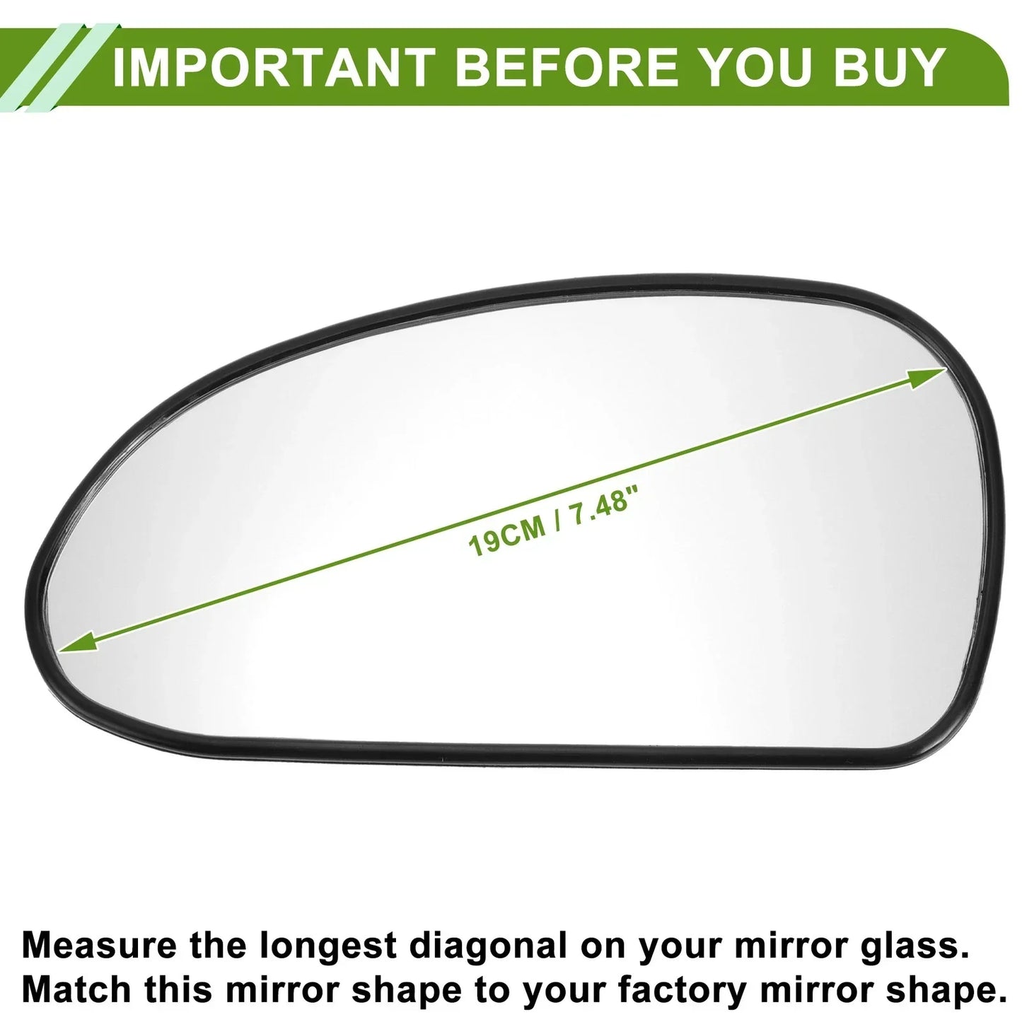Heated Left Side Mirror Glass for Hyundai Sonata (1999-2005)