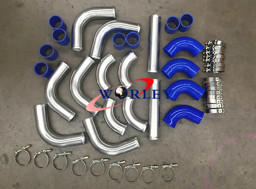 Universal 300x600x70mm Intercooler & 3" Aluminum Piping Hose Kit