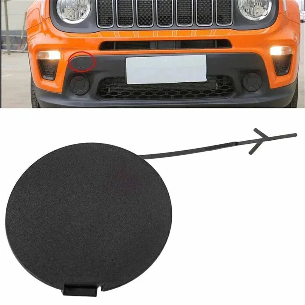 Black Front Bumper Tow Hook Eye Cap Cover for Jeep Renegade (2015-2020)