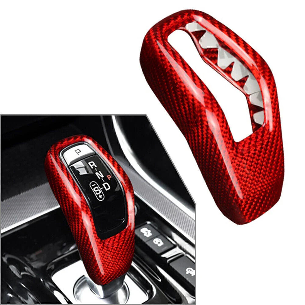 Red Carbon Fiber Gear Shift Knob Cover for Land Rover Range Rover Sport (2018-2021)