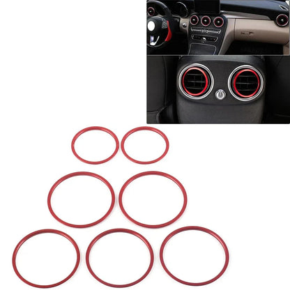AC Air Vent Outlet Inner Ring Cover Trim  Red for Mercedes Benz C Class (2015-2021)