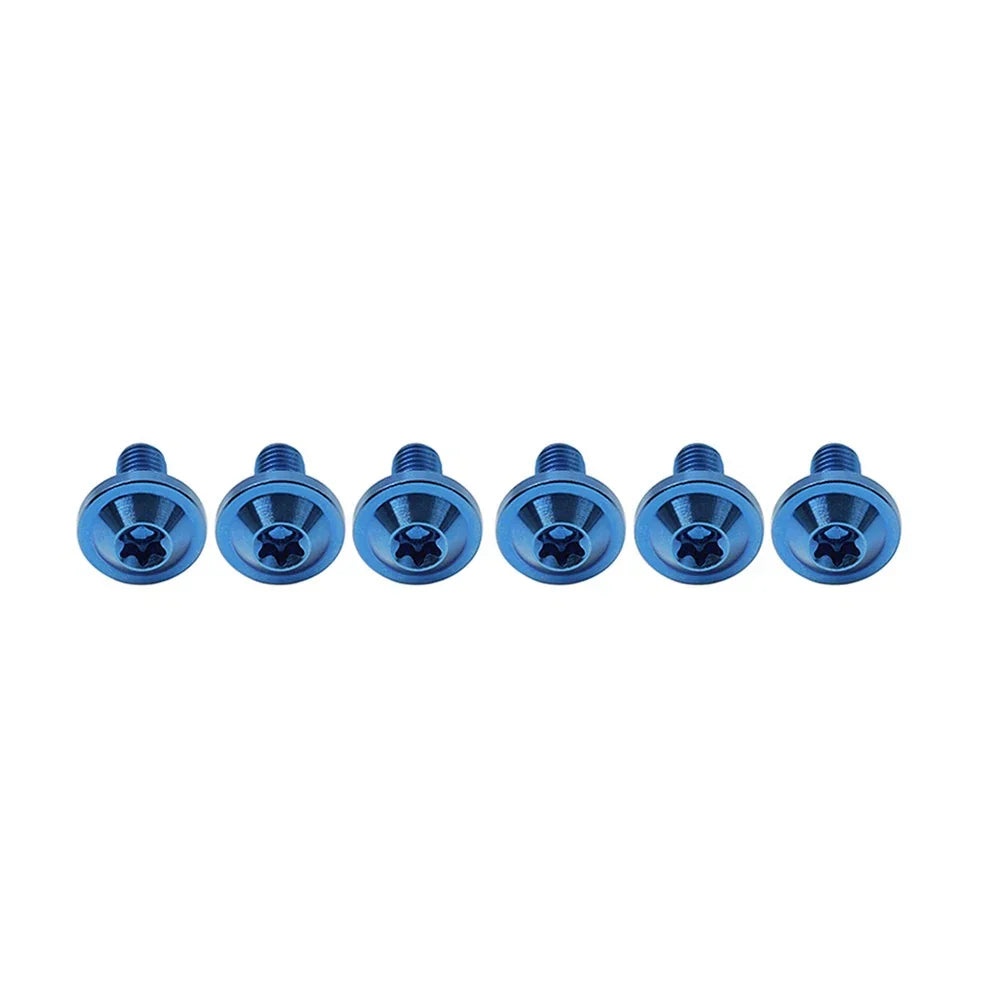 6 x M6x10mm Titanium Alloy Torx Head Bolts for Bike Motor - Blue