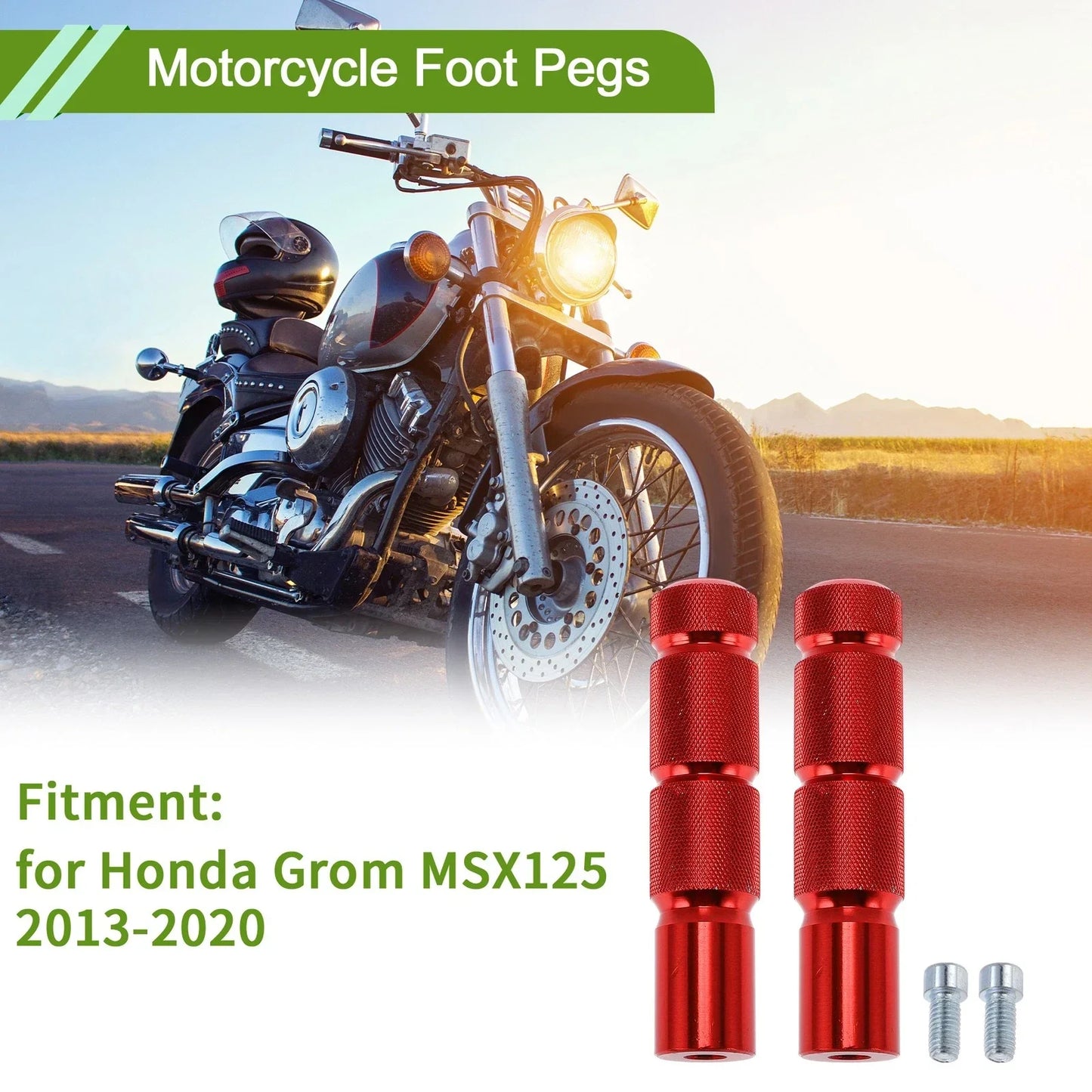 Motorcycle Foot Pegs for Honda Grom MSX125 2013-2020 Aluminum Alloy Red