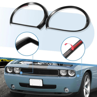 4 x Front Black Headlight Covers for Dodge Challenger (2015-2023)
