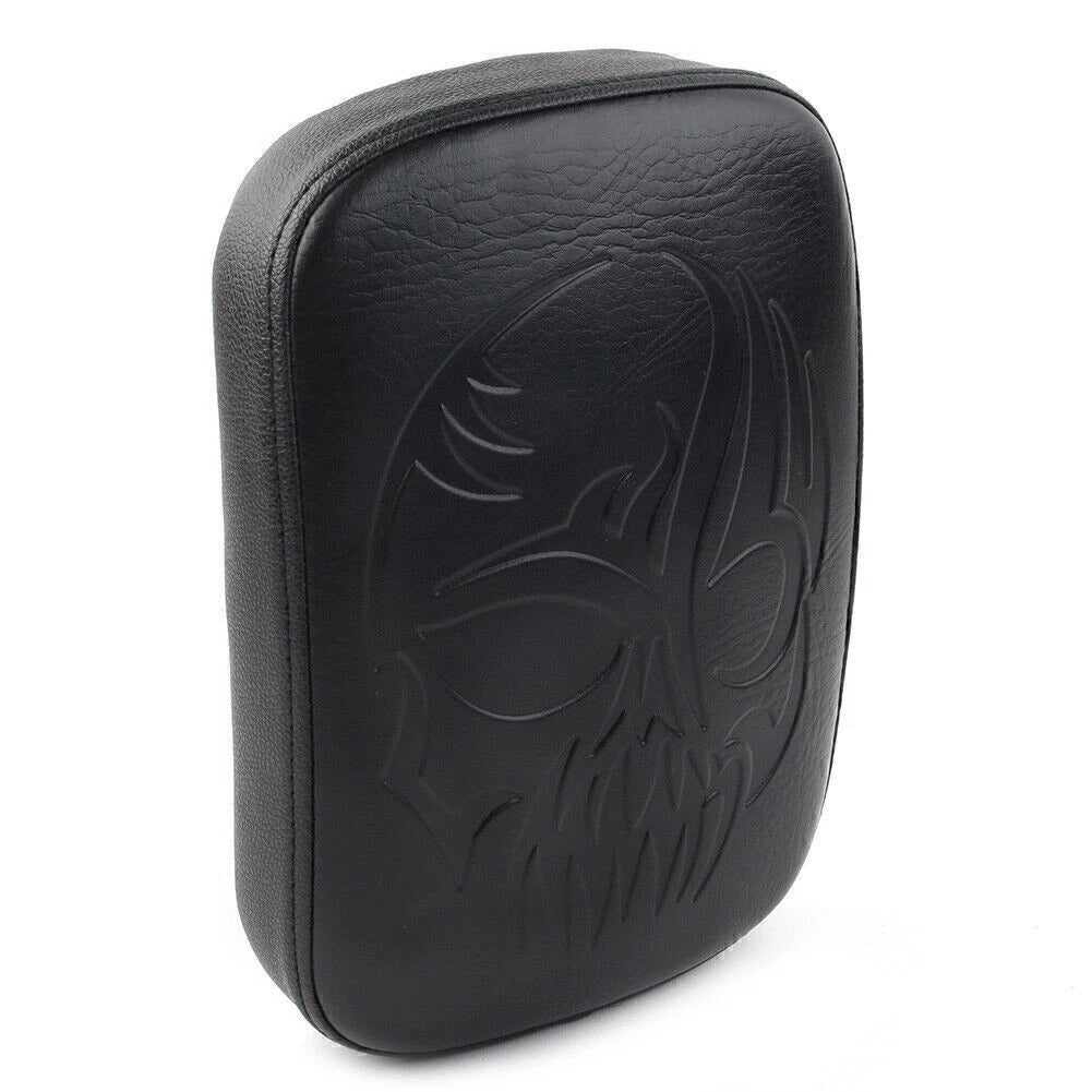 Black Rear Passenger Pillion Pad Seat for Harley Bobber Sportster