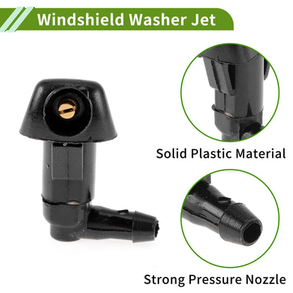 Windshield Washer Nozzle & Hose Connector for Honda (2006-2011) Black