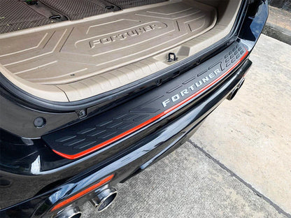 Red Matte Black Rear Bumper Step Door Scuff Plate Cover for Toyota Fortuner (15-22)