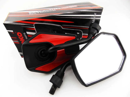 Black Red Hex Soko Mirrors for Honda XL350 (1976-1985)