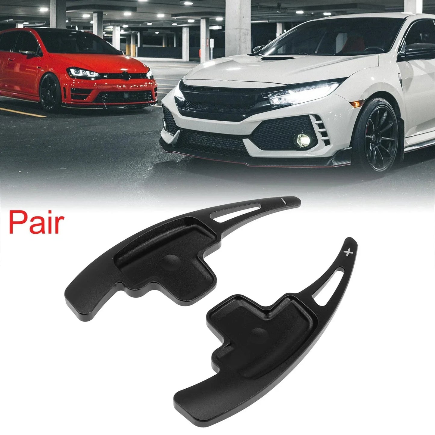 Black Steering Wheel Shift Paddle Shifter Extensions for Mercedes-Benz C350