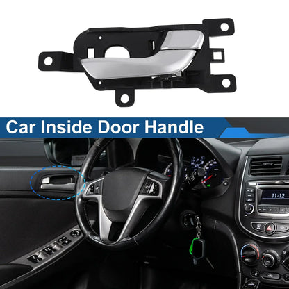 Interior Door Handle for Hyundai Santa Fe (2013-2018) Black Silver Tone