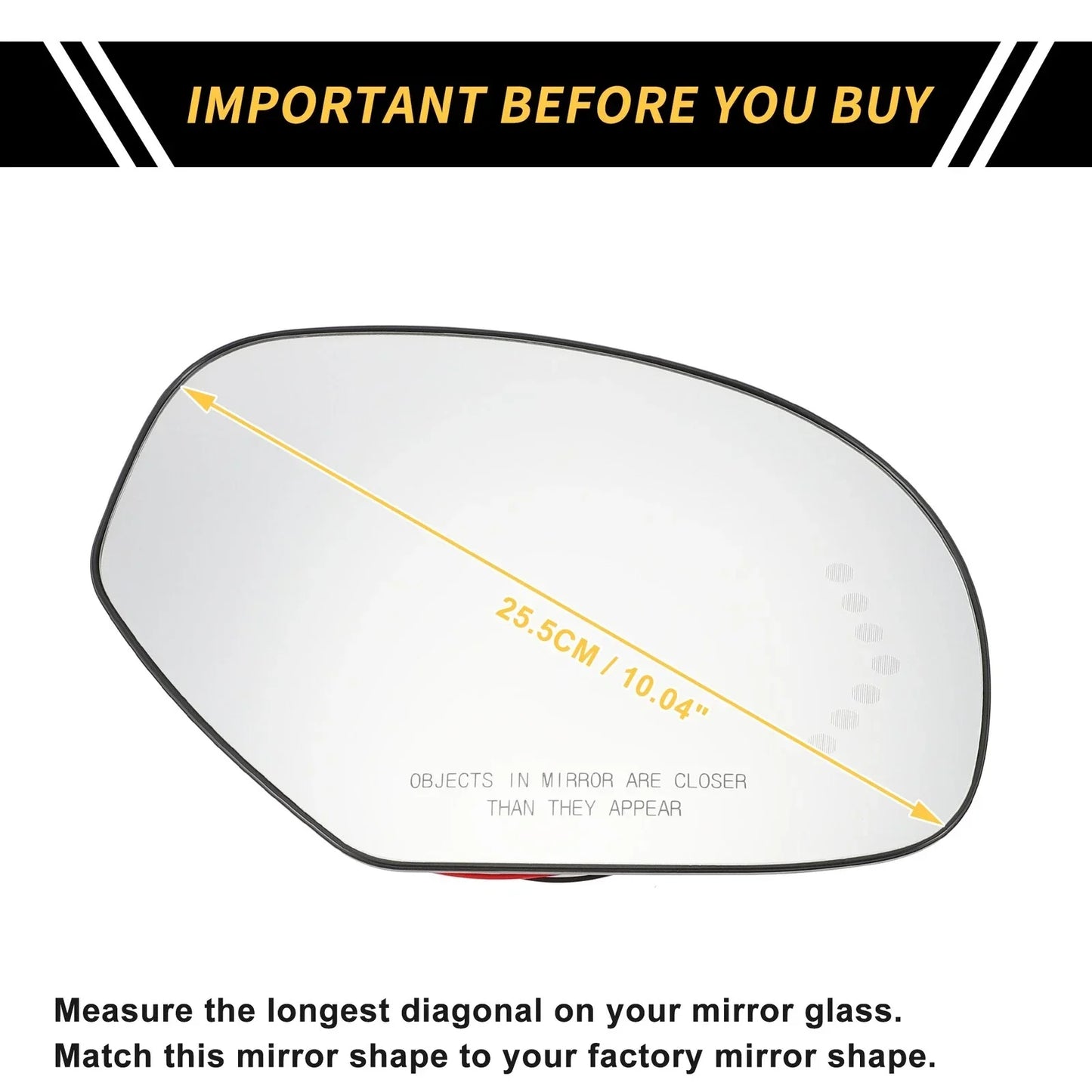 Heated Right Mirror Glass for GMC Sierra 2500 3500 HD (2011-2019)