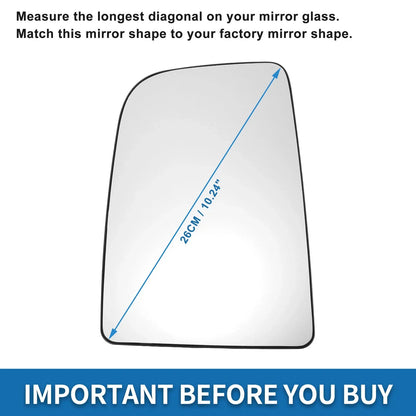 Heated Left Upper Side Mirror Glass for VW CRAFTER, MERCEDES (2006-2017)
