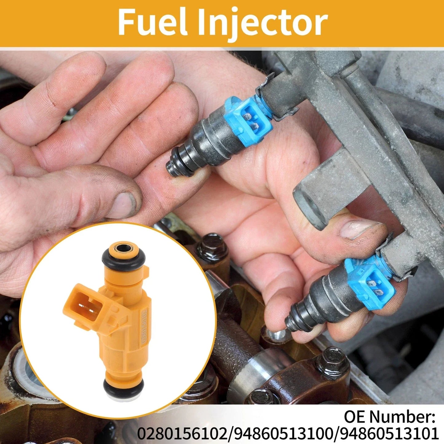 Fuel Injector 1 x No.0280156102 for Porsche Cayenne 4.5L (2003-2006)
