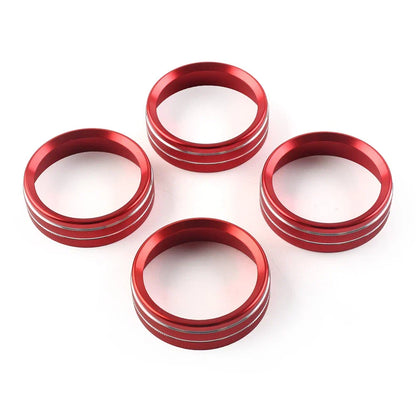 4 x Air Conditioner Switch CD Button Ring Knob Trim for Ford F150 XLT (2015-2020)