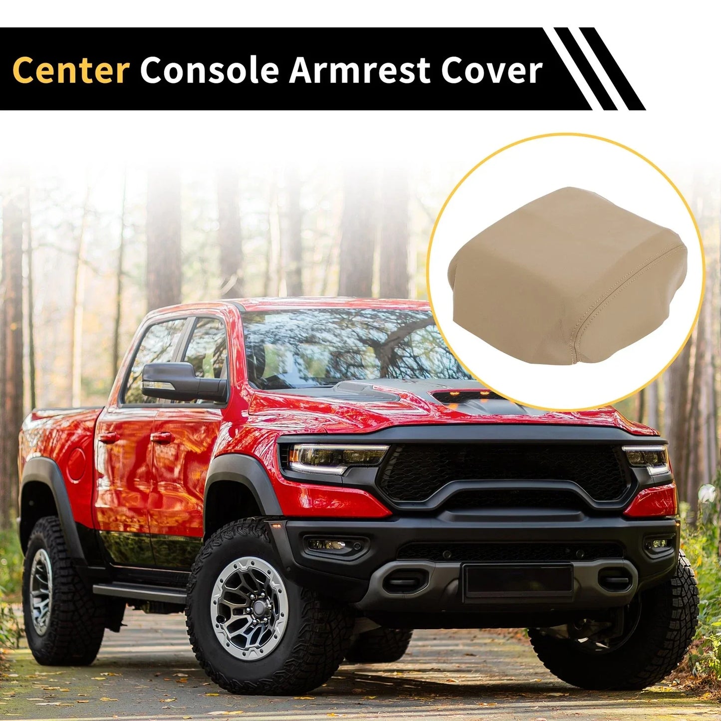 Center Console Cover for Honda Ridgeline 2006-2014 Microfiber Leather Beige