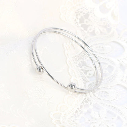 10 x Adjustable Bangle Bracelet Blank Cuff w/ Removable Ball Bead 2.5"