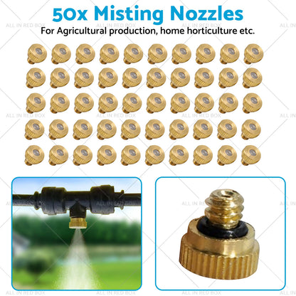 50 x 0.024" Brass Misting Nozzles for Cooling System