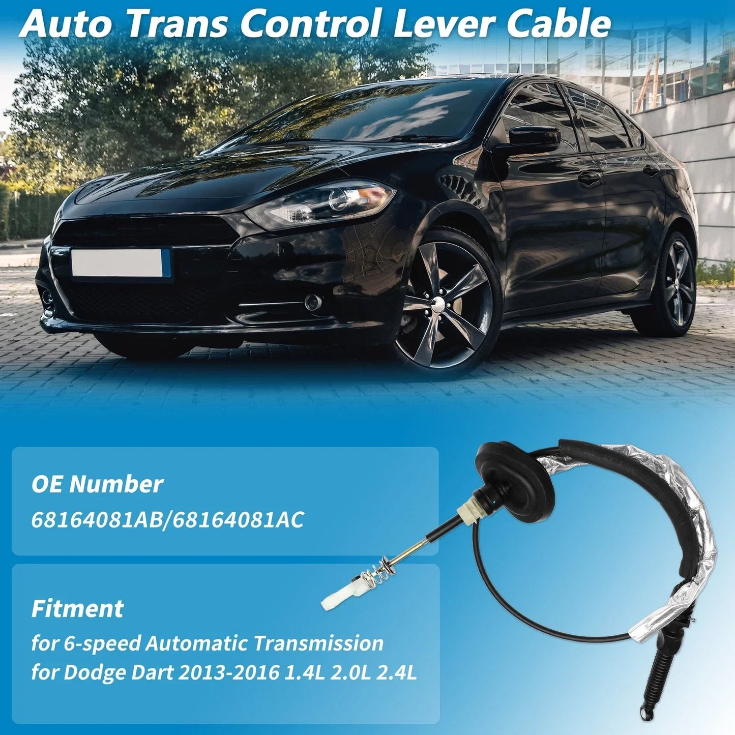 Auto Trans Gear Shift Cable for Dodge Dart 2013-2016 6-Speed A/T