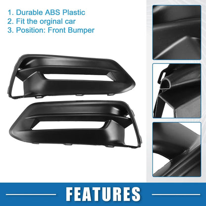 2 x Front Fog Light Grille Covers for Honda Accord (2018-2020) Black