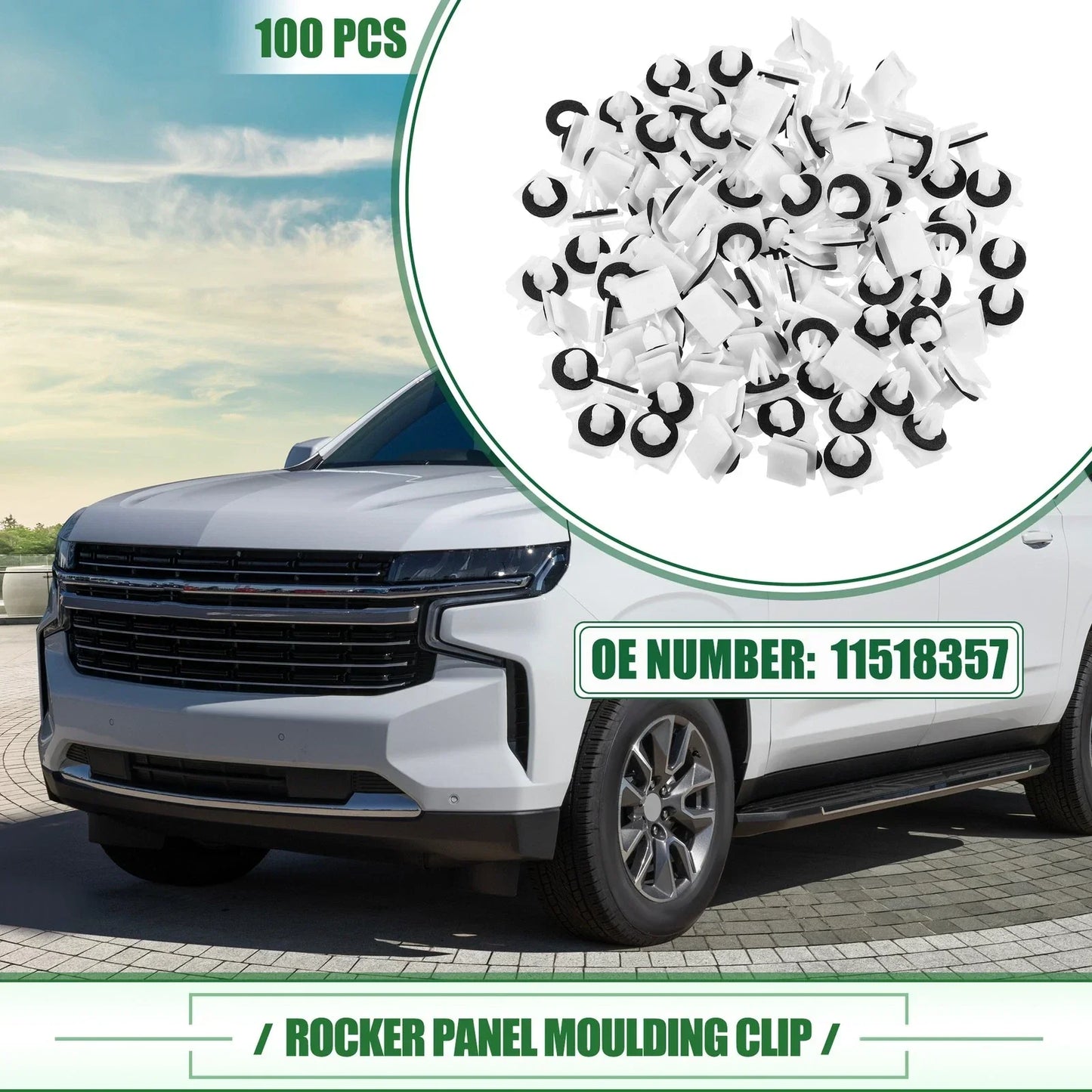 100pcs Rocker Panel Clips for Chevrolet Avalanche (2007-2013)