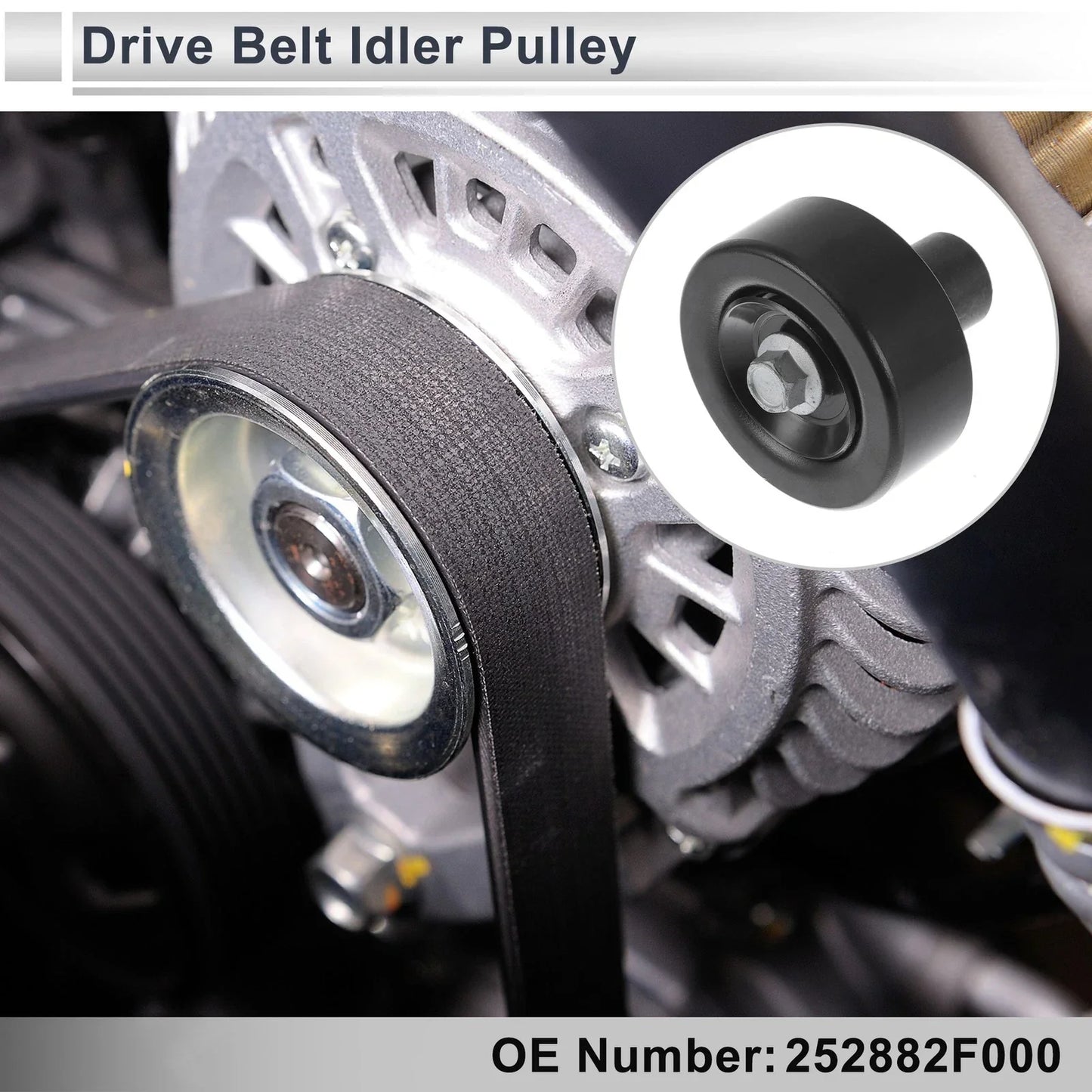 Drive Belt Idler Pulley for Hyundai Santa Fe (2010-2020) 1 x Pulley
