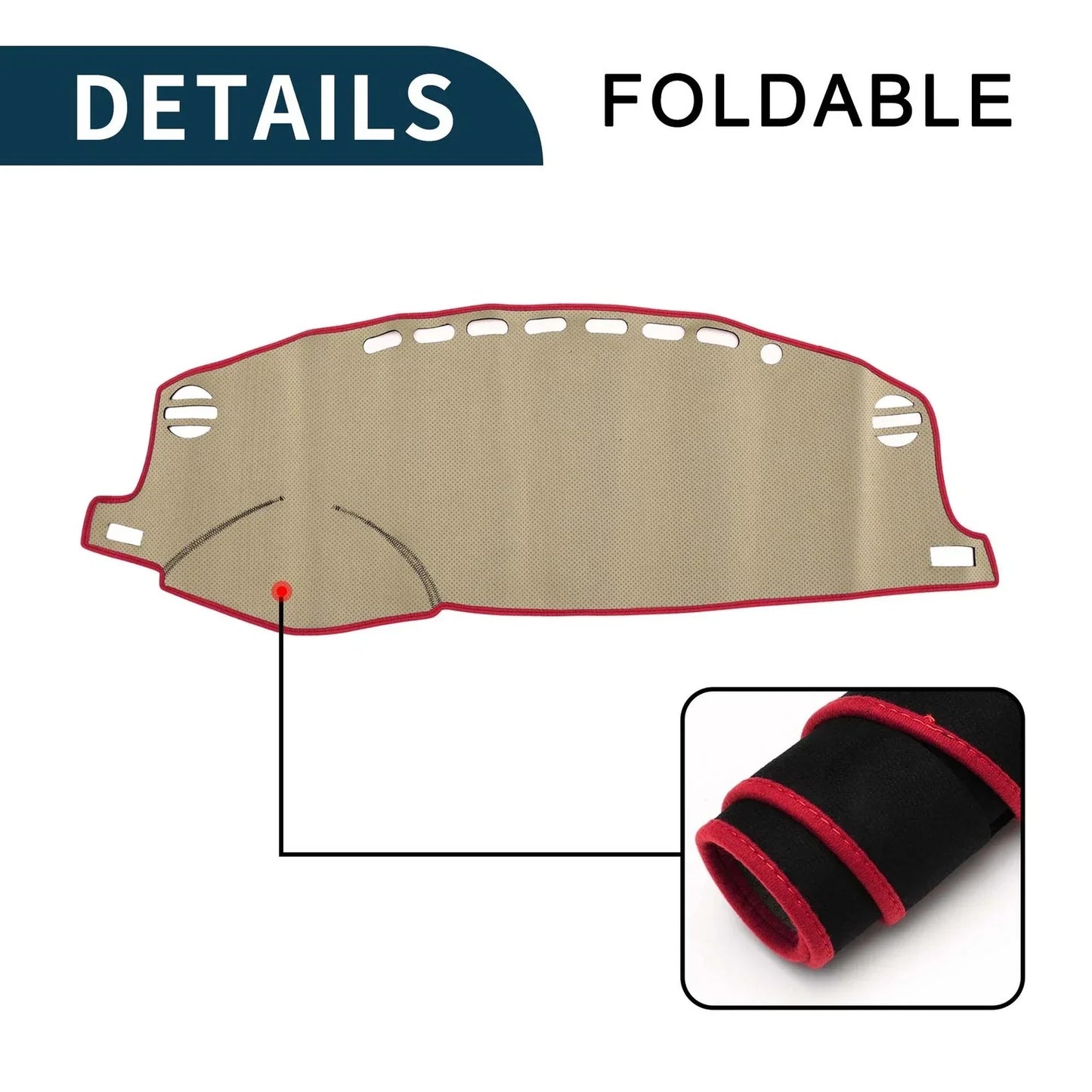 Dashboard Cover Mat for Lexus CT 200H (2011-2019) Sun Protector Pad Black Red