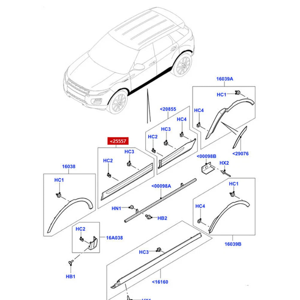 Front Left Door Trim Panel for Land Rover Range Rover Evoque (2012-2019)