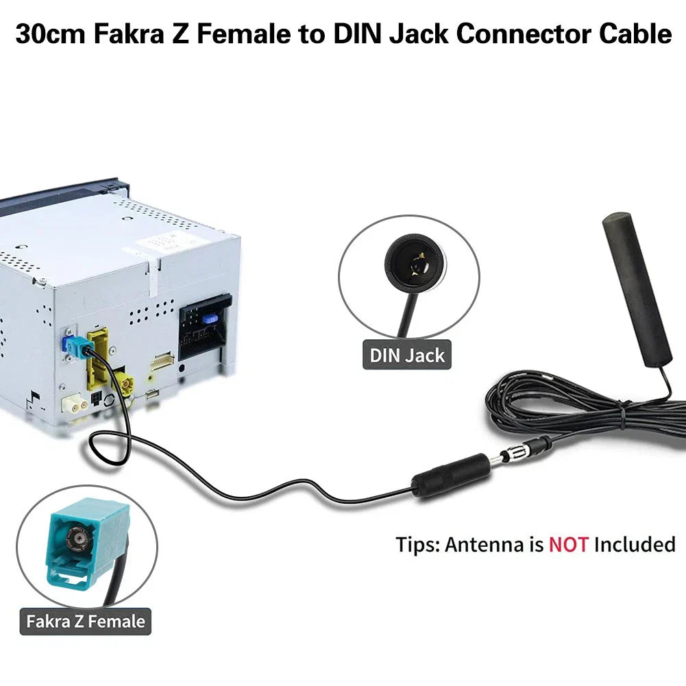 Antenna Adapter Cable for Stereo FM AM Radio Fakra Z to DIN Plug