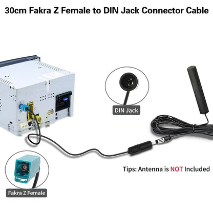 Antenna Adapter Cable for Stereo FM AM Radio Fakra Z to DIN Plug