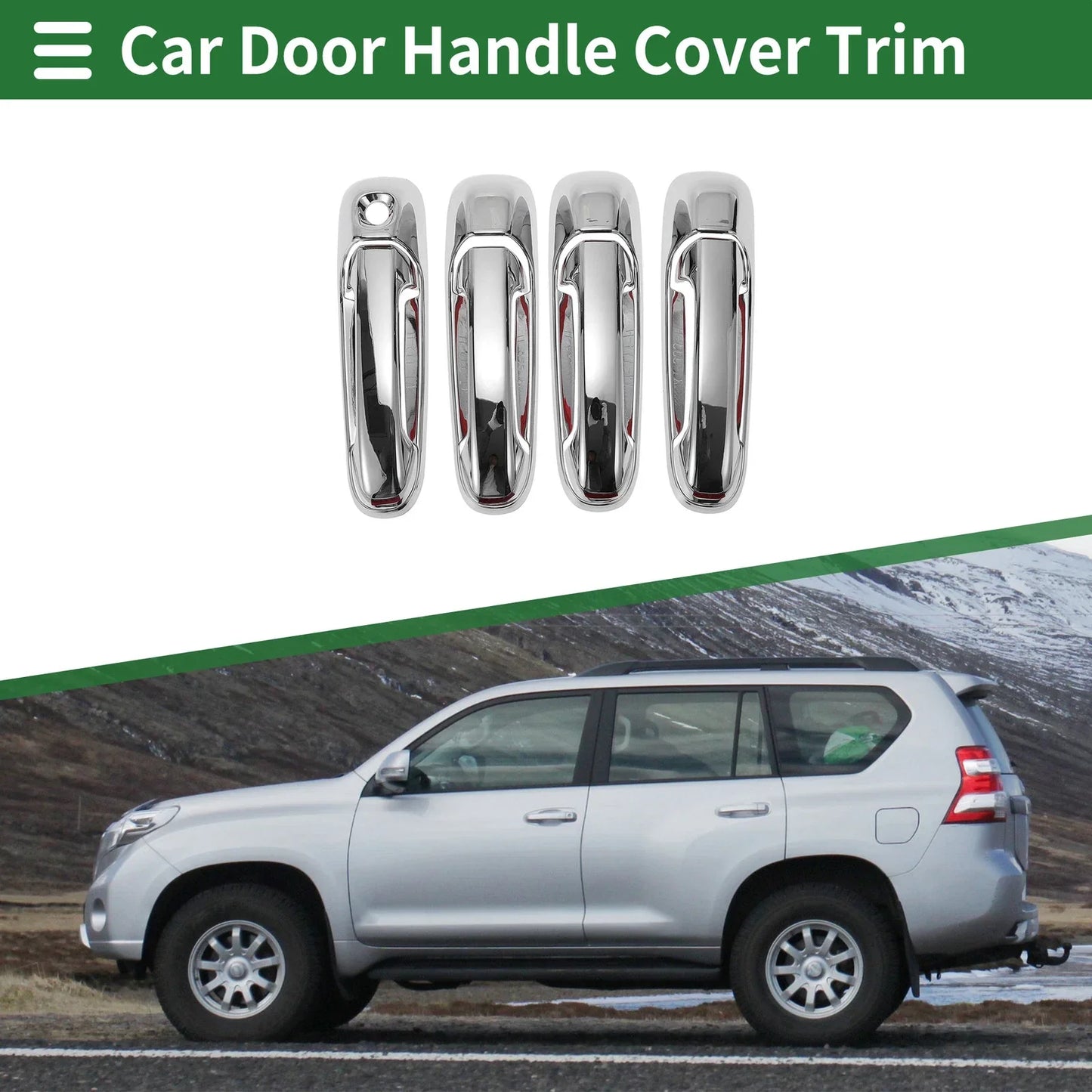 Dodge RAM 1500 Car Door Handle Cover Trim Silver Tone (2002-2008)