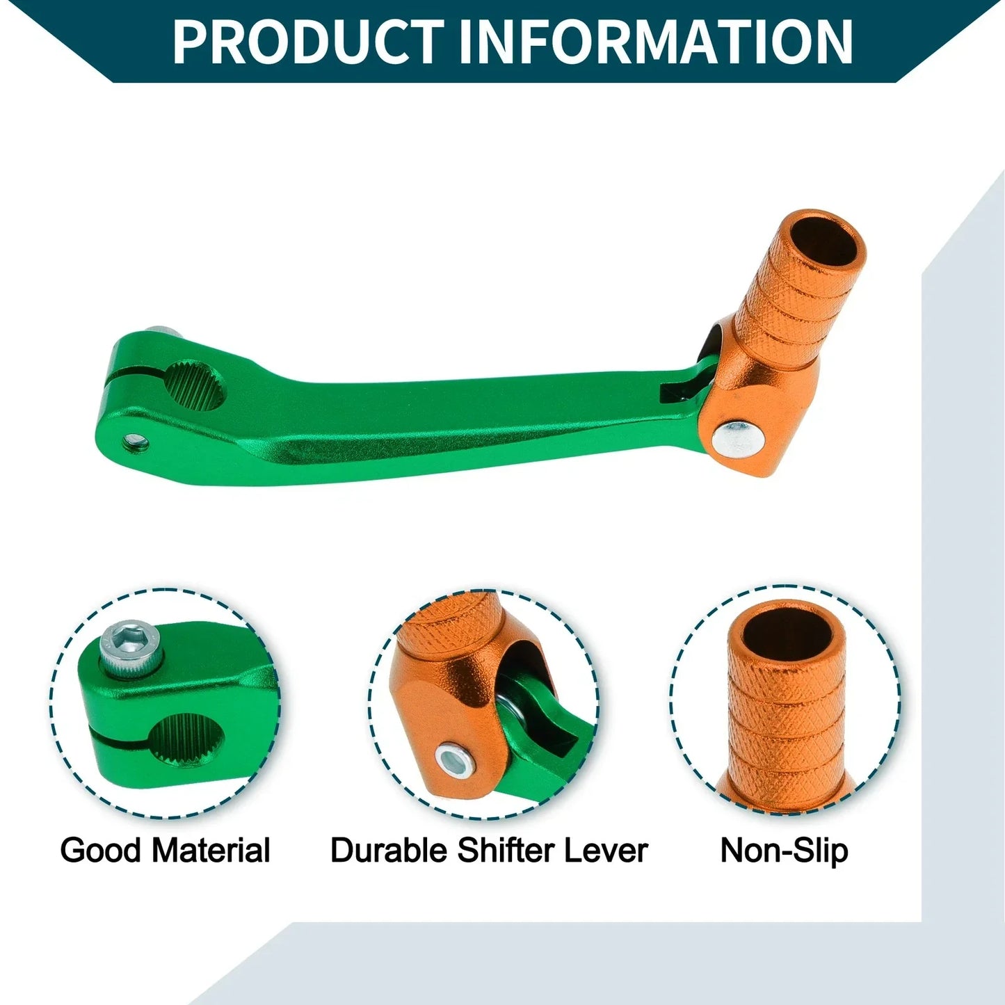 Folding Motorcycle Gear Shifter Lever for Honda CRF150F (2003-2017) Green/Orange