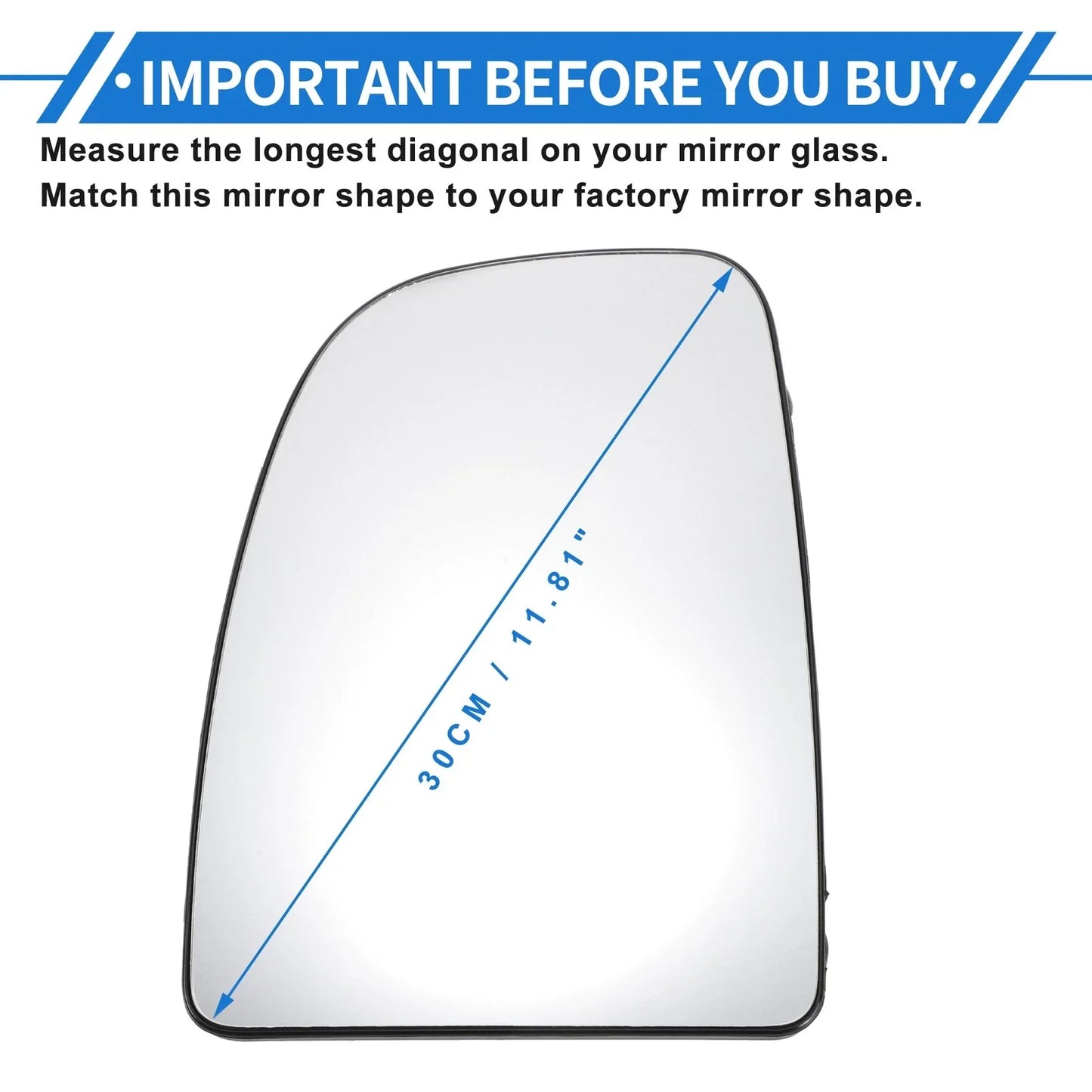 Heated Left Driver Side Upper Mirror Glass for Dodge Ram