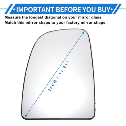 Heated Left Driver Side Upper Mirror Glass for Dodge Ram