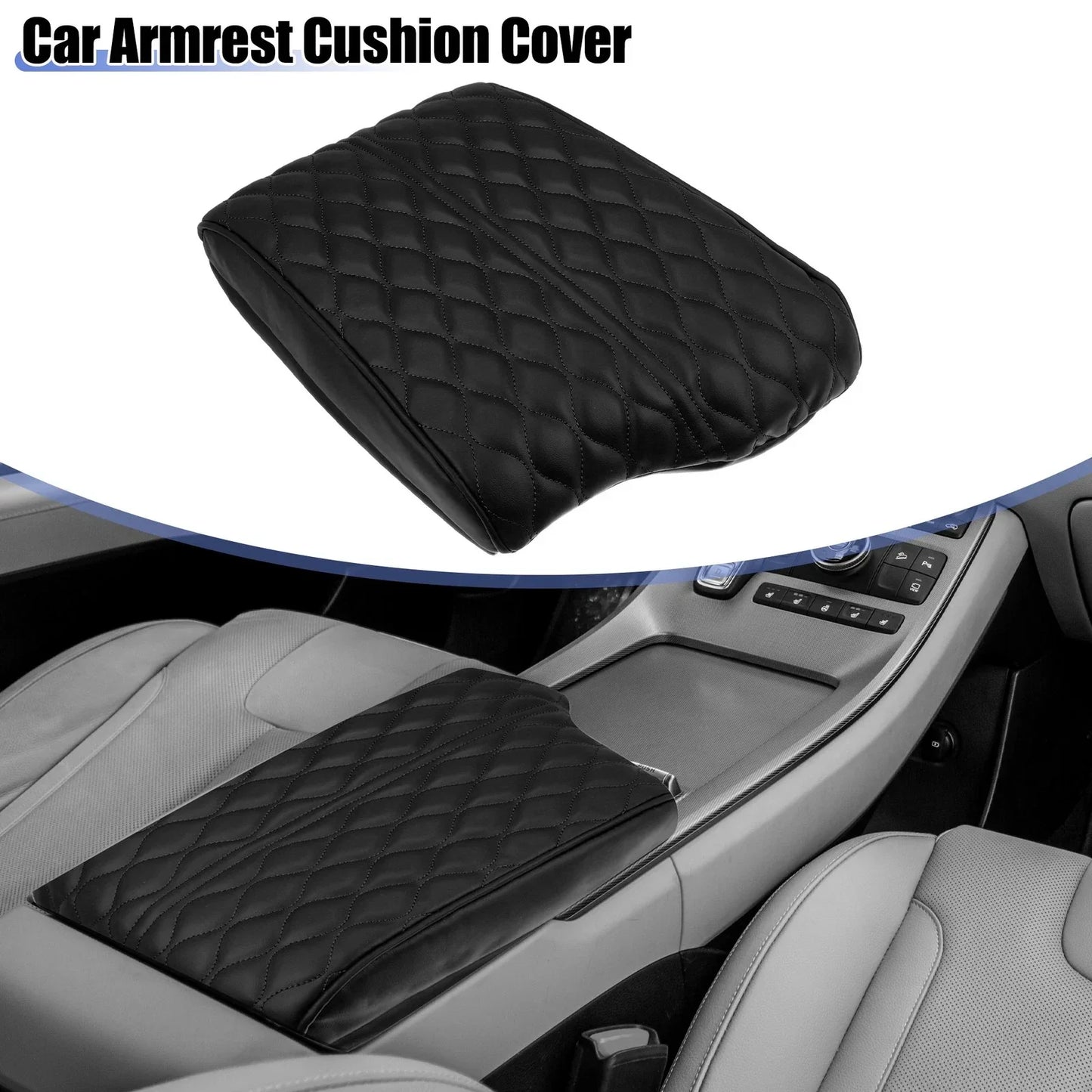 Armrest Cushion Cover for Hyundai Palisade 2020-2022 - Faux Leather Black