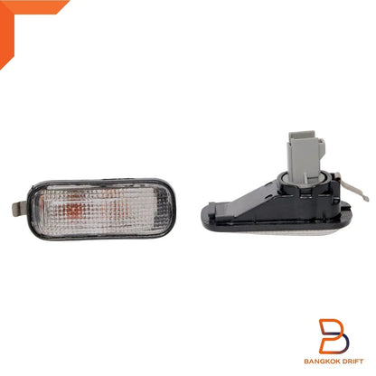 LH+RH Clear Lens Side Marker Turn Signal Lights for Honda Accord (1992-1995)