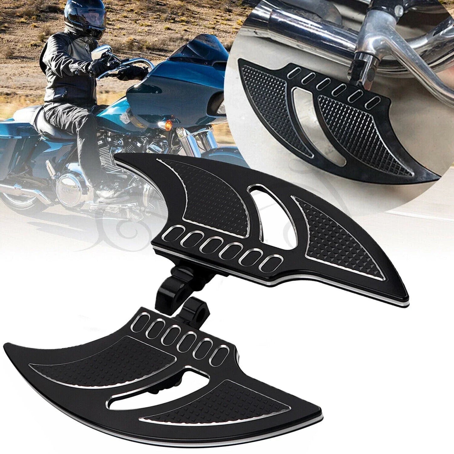 Motorcycle Floorboards Driver Passenger Foot Pegs for Harley Touring (2009-2023)