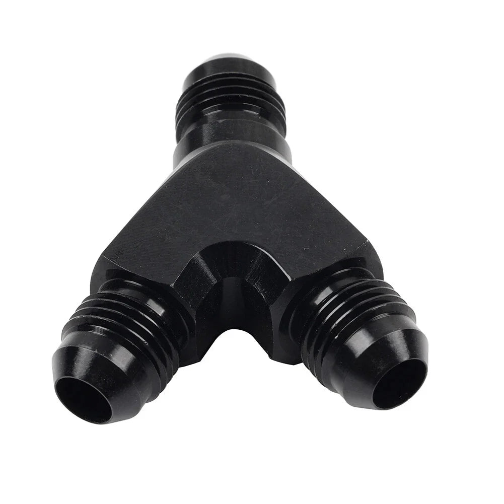 6AN AN6 Black Fuel Block Flare Union Fitting Adapter for Car