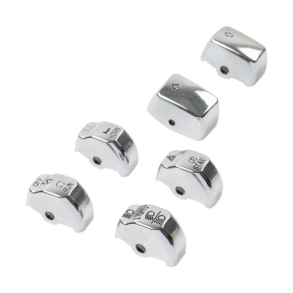 6 x Handlebar Control Switch Caps Chrome for Harley Breakout (2013-2015)
