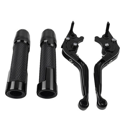 Black Extendable Brake Clutch Levers Grip Set for Kawasaki Z650 Z900 (2017-2023)