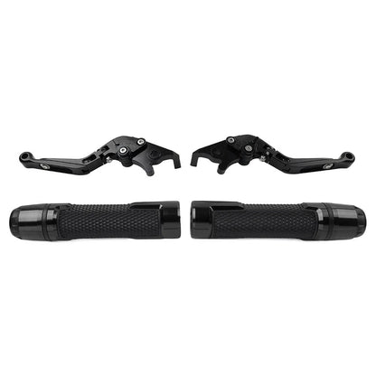 Black Extendable Brake Clutch Levers & Grips for Benelli TRK502/X (2017-2023)