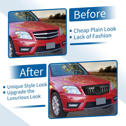 Front Upper Bumper Grille for Mercedes-Benz GLK300 (2013-2015) Gloss Black