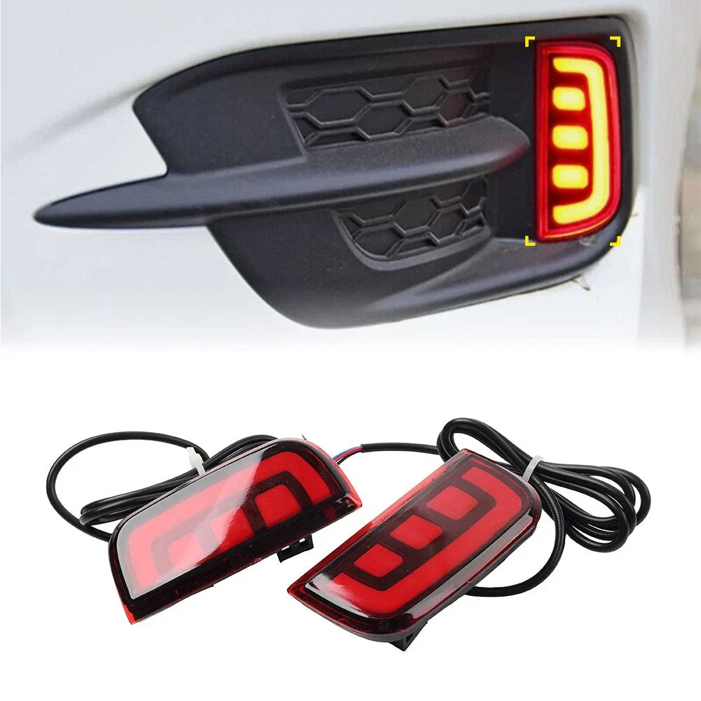 Rear Bumper Reflector Tail Lights for Honda Civic (2016-2021) Red