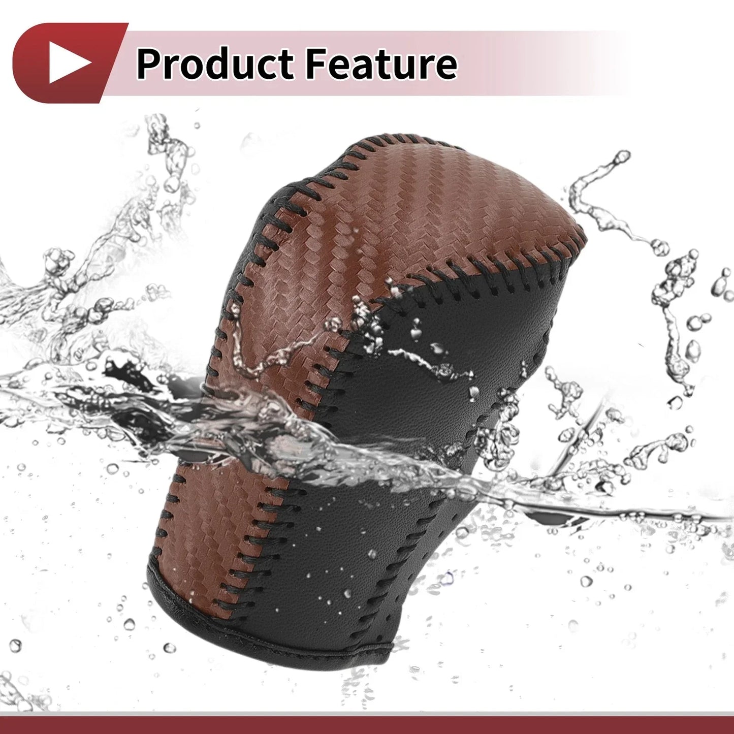 Car Gear Shift Knob Cover for Honda Inspire 2023 Brown Faux Leather